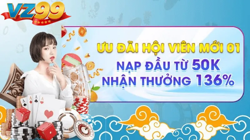 Nạp lần đầu tối thiểu 50K nhận thưởng tới 8.888K